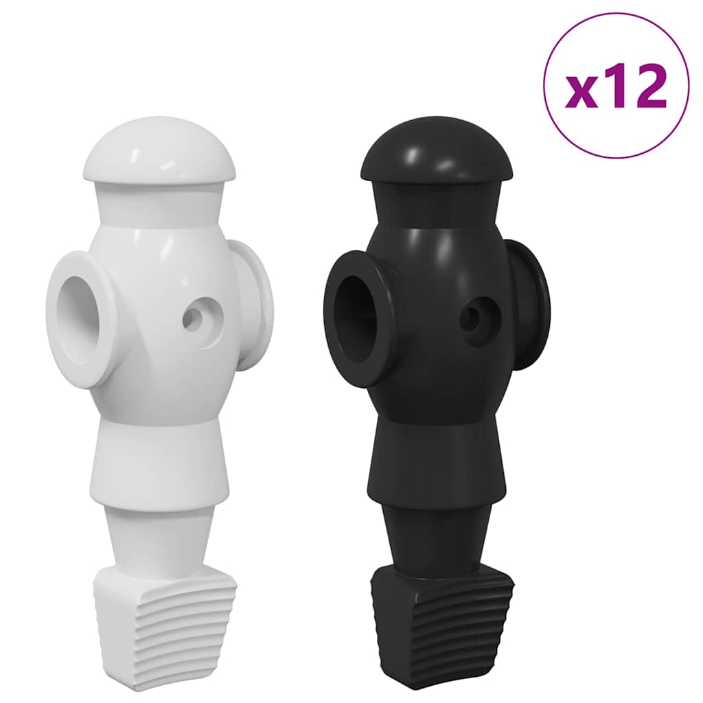 Foosball Table Players 24 pcs Black and White HIPS