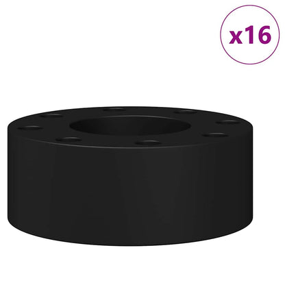 Foosball Table Bumpers 16 pcs Black 2.7 x 2.7 x 1.3 cm TPE
