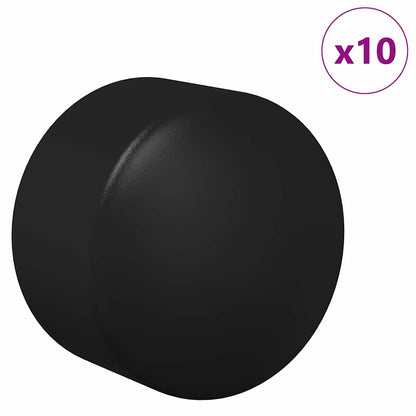 Foosball Table End Caps 10 pcs Black 1.9 x 1.9 x 1.6 cm PP