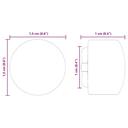 Foosball Table End Caps 10 pcs Black 1.5 x 1.5 x 1 cm PP