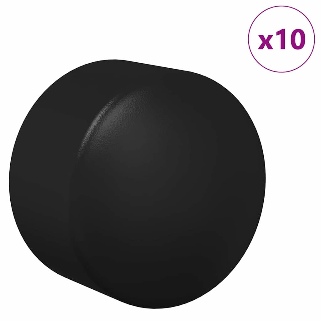 Foosball Table End Caps 10 pcs Black 1.5 x 1.5 x 1 cm PP
