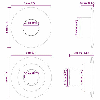 Foosball Table Bearings 10 pcs Black 5 x 5 x 2.8 cm PP