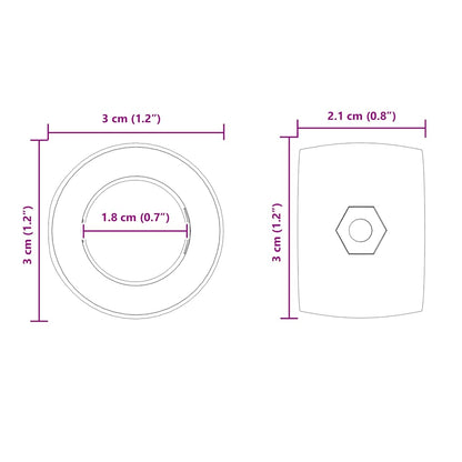 Foosball Table Bearings 10 pcs Black 3 x 3 x 2.1 cm PP