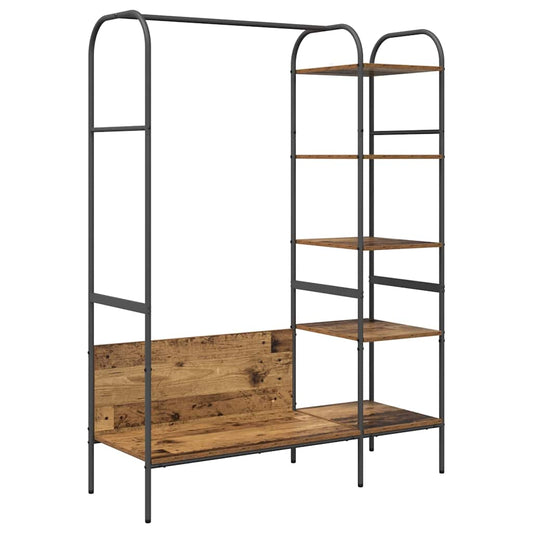 Clothes Rack Brown Oak 120 x 44 x 160 cm Engineered Wood