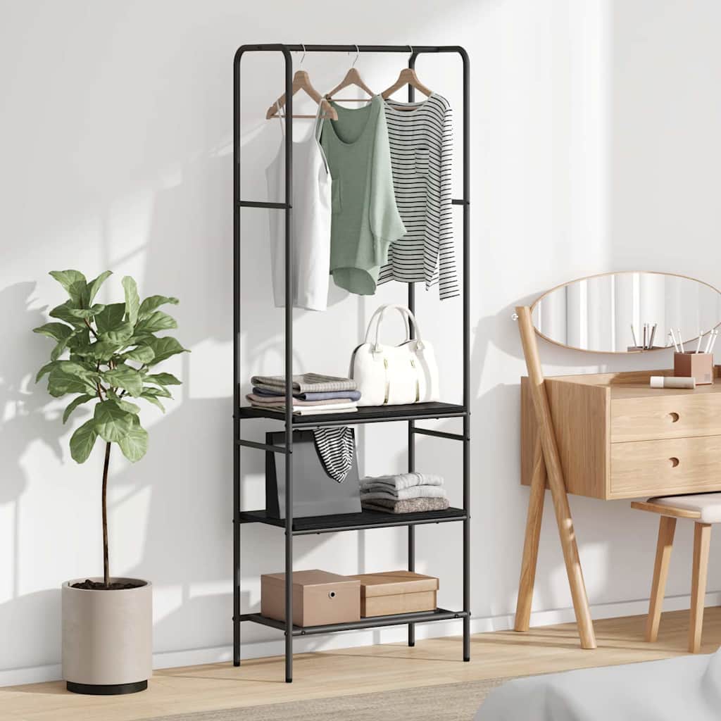 Clothes Rack with Shelves Other Black oak 60 x 30 x 171 cm