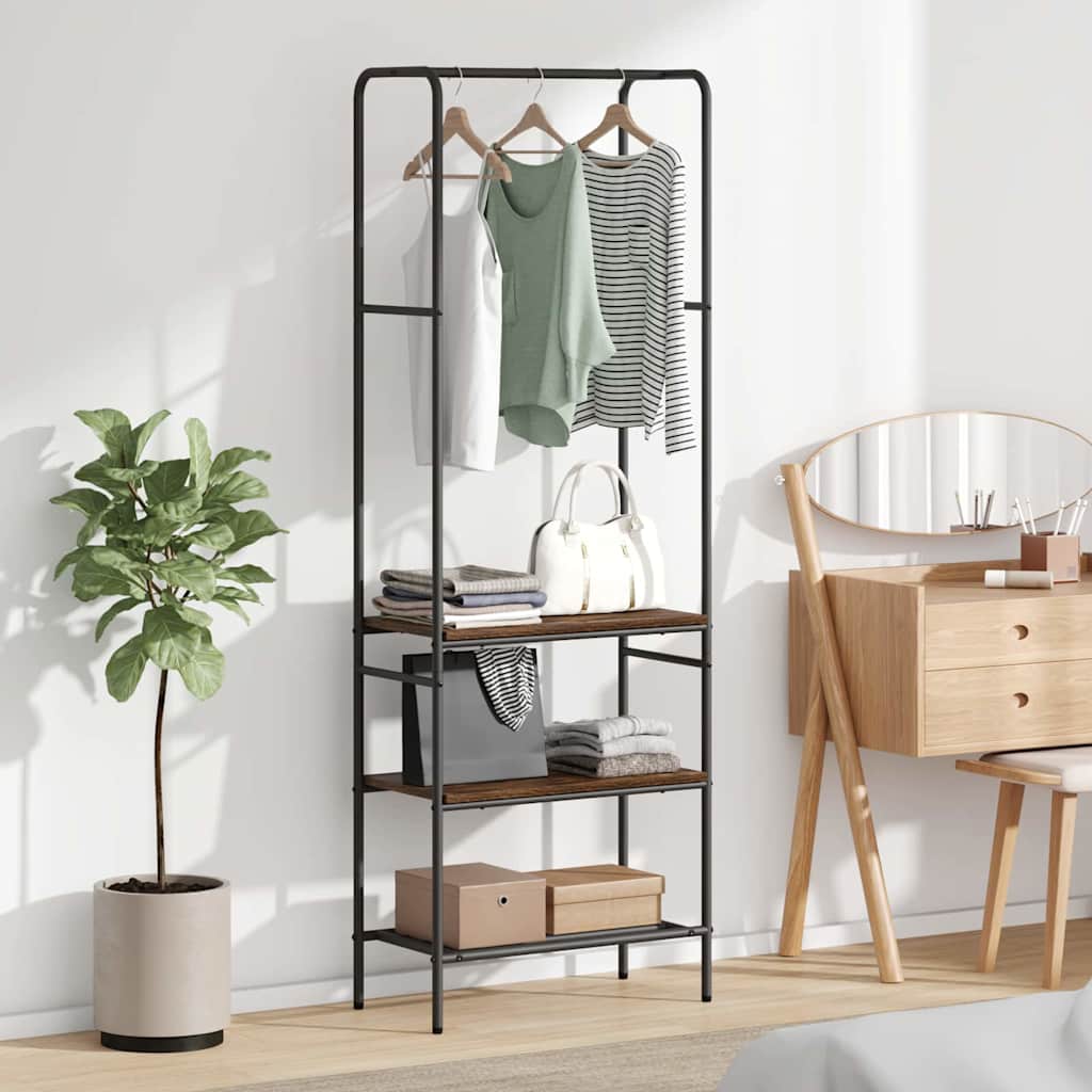 Clothes Rack with Shelves Other Smoked oak 60 x 30 x 171 cm