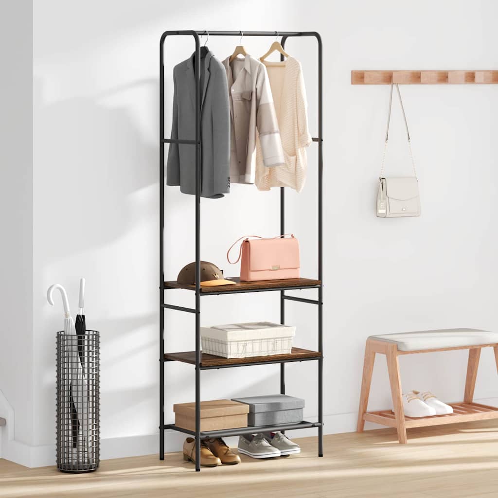 Clothes Rack with Shelves Other Smoked oak 60 x 30 x 171 cm