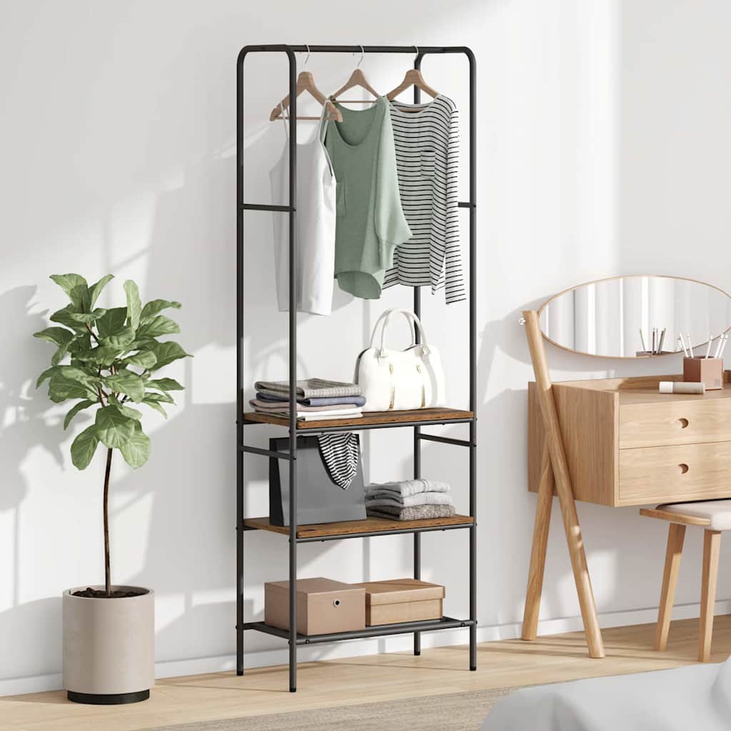 Clothes Rack with Shelves Other Old wood 60 x 30 x 171 cm