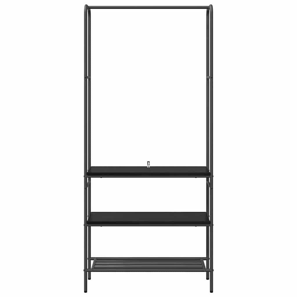 Clothes Rack with Shelves Black oak 77 x 30 x 171 cm