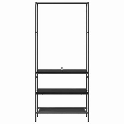 Clothes Rack with Shelves Black oak 77 x 30 x 171 cm
