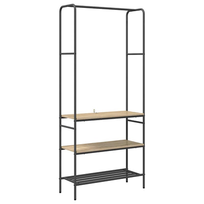 Clothes Rack with Shelves Sonoma oak 77 x 30 x 171 cm