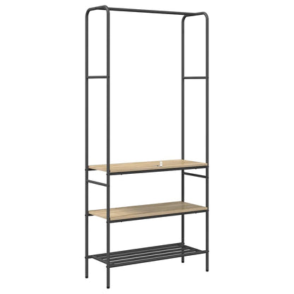 Clothes Rack with Shelves Sonoma oak 77 x 30 x 171 cm