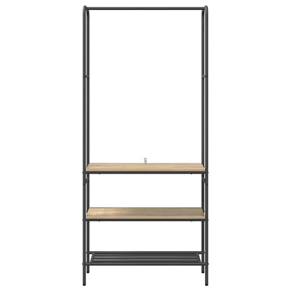 Clothes Rack with Shelves Sonoma oak 77 x 30 x 171 cm
