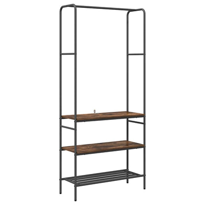 Clothes Rack with Shelves Smoked oak 77 x 30 x 171 cm