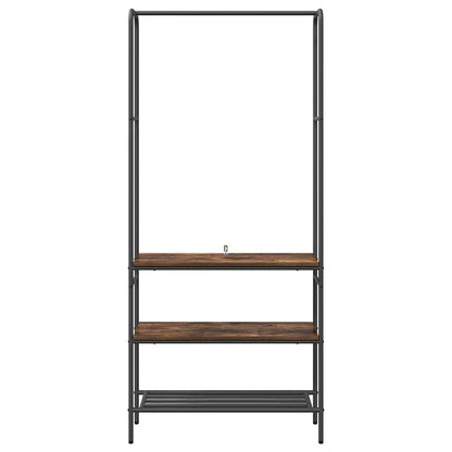 Clothes Rack with Shelves Smoked oak 77 x 30 x 171 cm