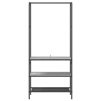 Clothes Rack with Shelves Grey sonoma 77 x 30 x 171 cm