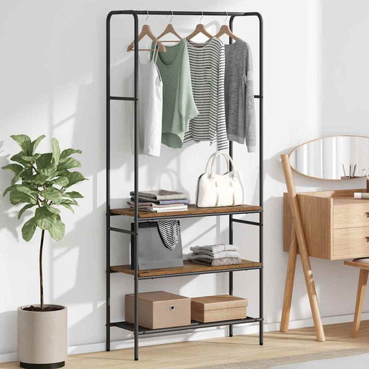 Clothes Rack with Shelves Old wood 77 x 30 x 171 cm