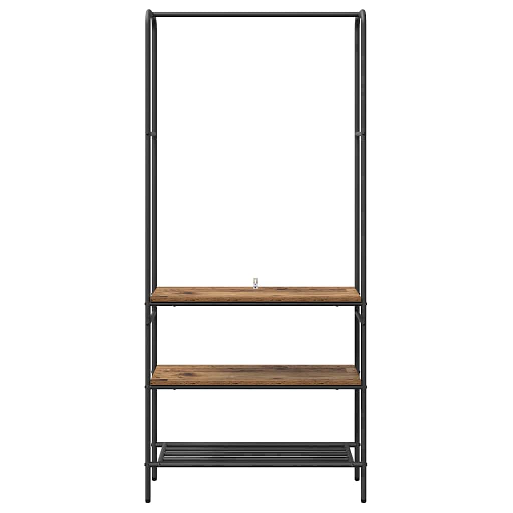 Clothes Rack with Shelves Old wood 77 x 30 x 171 cm