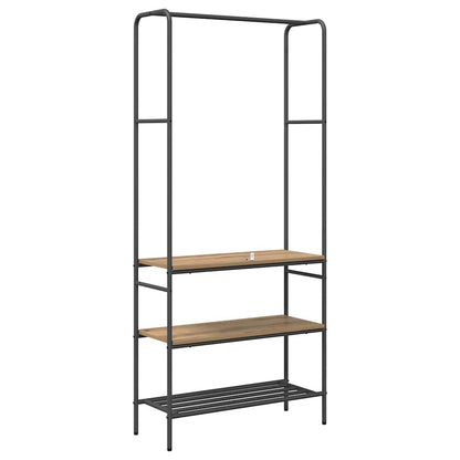 Clothes Rack with Shelves Artisan oak 77 x 30 x 171 cm