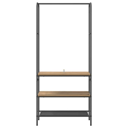 Clothes Rack with Shelves Artisan oak 77 x 30 x 171 cm