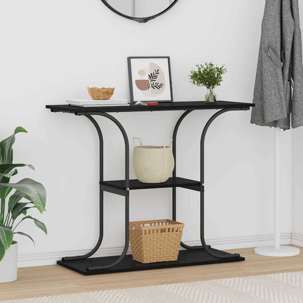 Console Table Black Oak 101 x 35 x 80.5 cm Engineered Wood