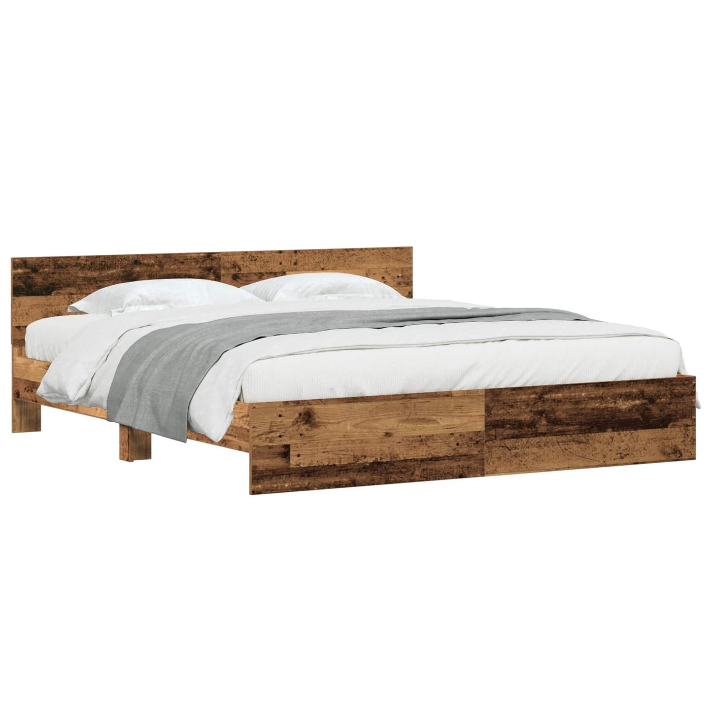 Bed Frame Old Wood 203 x 185 x 70 cm Engineered Wood