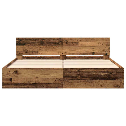 Bed Frame Old Wood 203 x 185 x 70 cm Engineered Wood