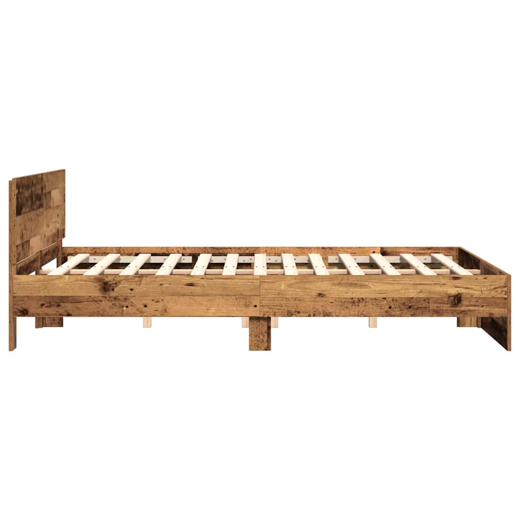Bed Frame Old Wood 203 x 185 x 70 cm Engineered Wood