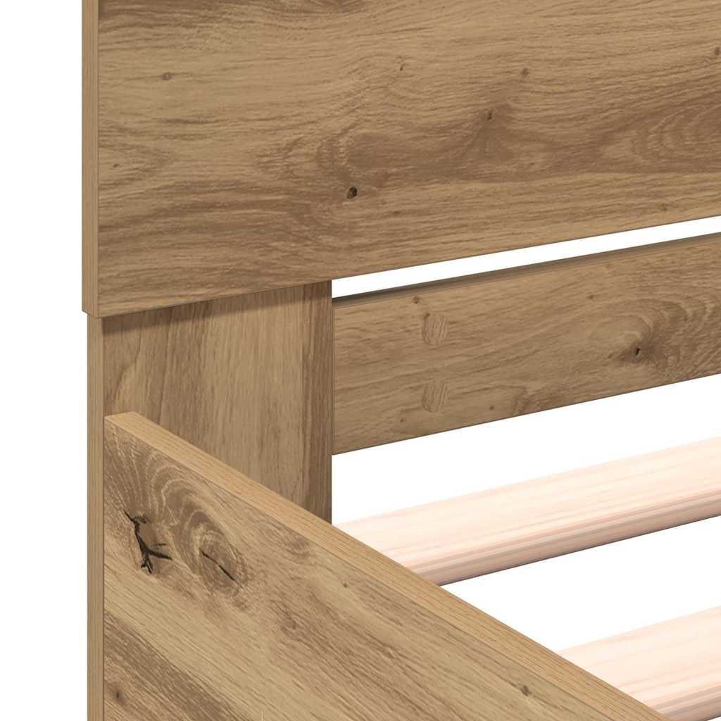 Bed Frame Artisan Oak 203 x 185 x 70 cm Engineered Wood