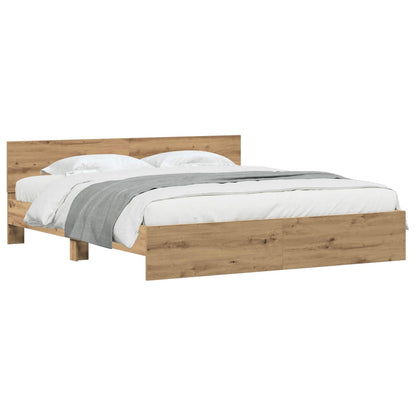 Bed Frame Artisan Oak 203 x 185 x 70 cm Engineered Wood