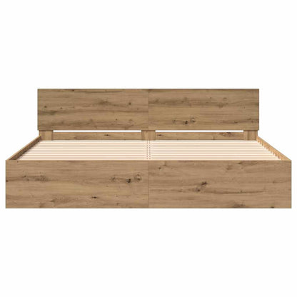Bed Frame Artisan Oak 203 x 185 x 70 cm Engineered Wood