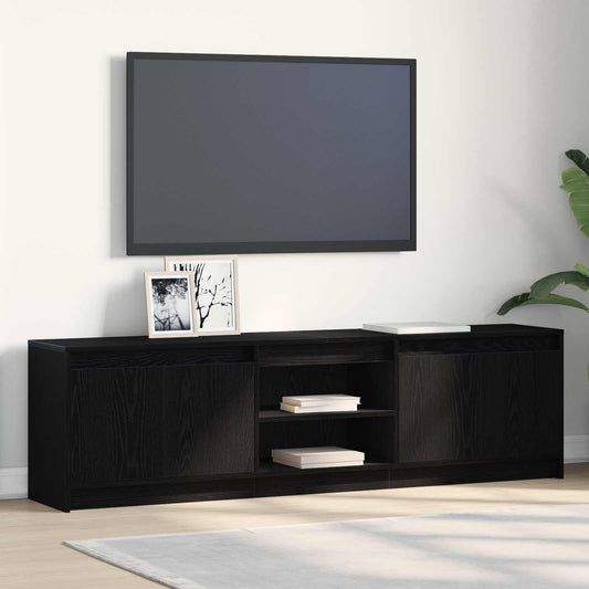 TV Units 2 pcs Black Engineered wood