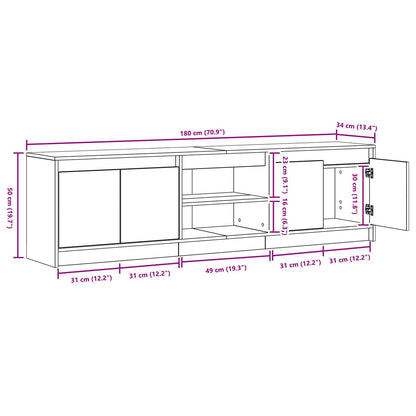 TV Units 2 pcs Black 180 x 34 x 50 cm Engineered wood