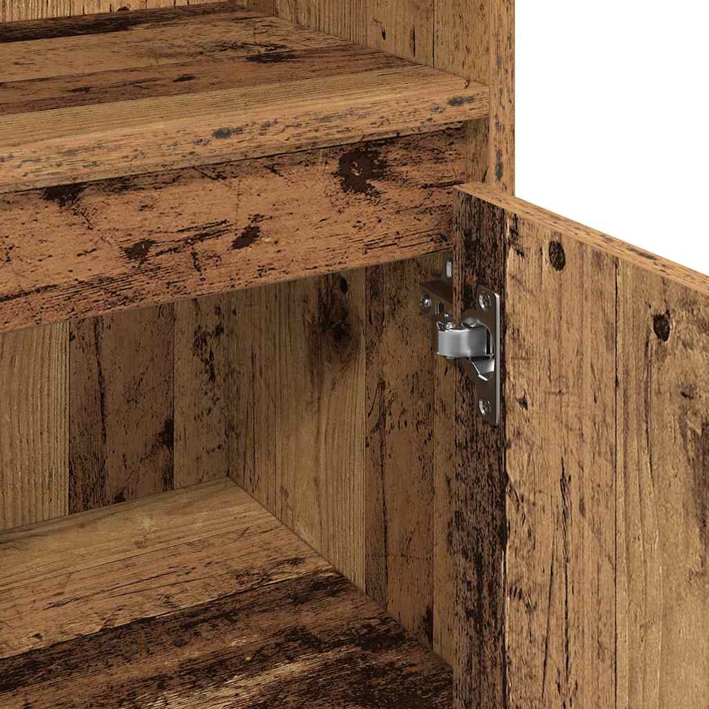 Bathroom Furniture Set with Door 3 pcs Old Wood Engineered Wood