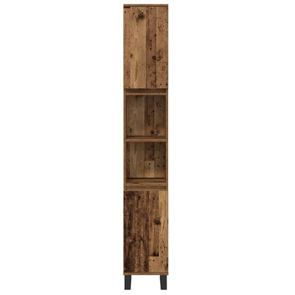 Bathroom Furniture Set with Shelf 3 pcs Brown Engineered Wood