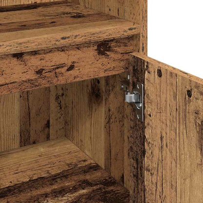 Bathroom Furniture Set with Door 3 pcs Old Wood Engineered Wood