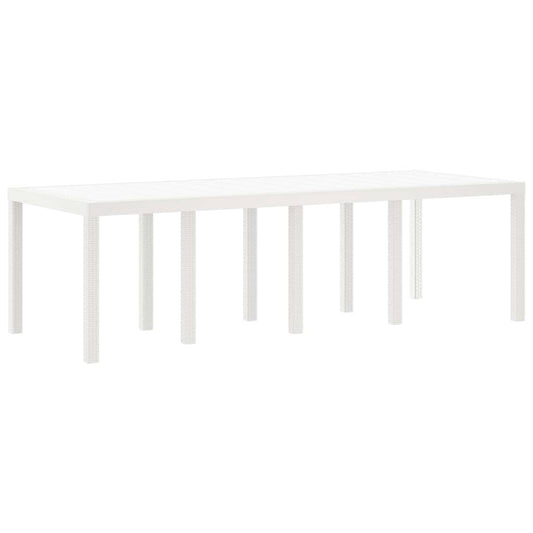Garden Table White 250 x 100 x 73 cm Poly Rattan