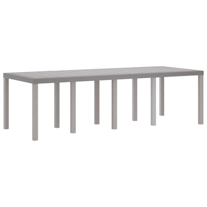 Garden Table Light Grey 250 x 100 x 73 cm Poly Rattan