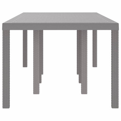 Garden Table Light Grey 250 x 100 x 73 cm Poly Rattan