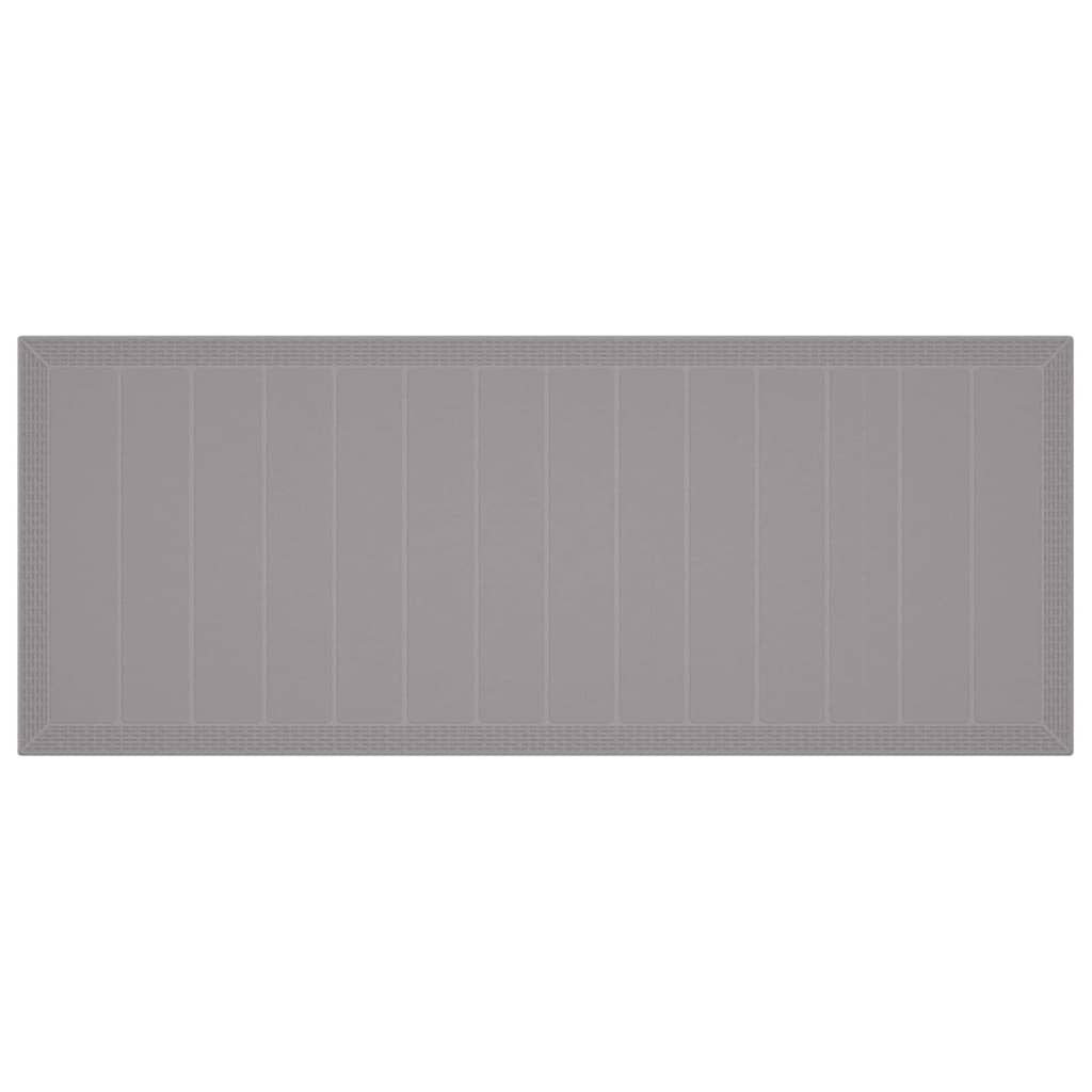 Garden Table Light Grey 250 x 100 x 73 cm Poly Rattan