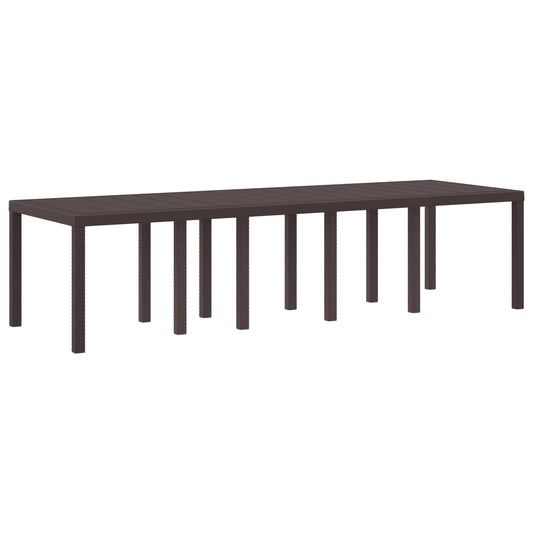 Garden Table Brown 300 x 100 x 73 cm Poly Rattan
