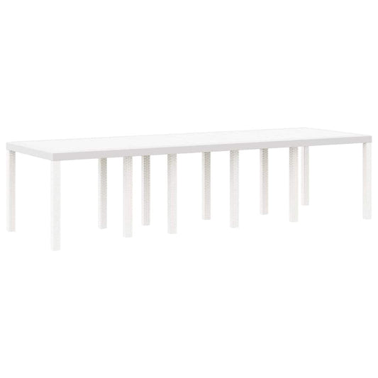Garden Table White 300 x 100 x 73 cm Poly Rattan