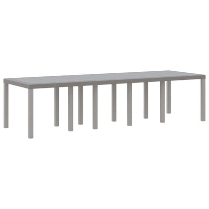 Garden Table Light Grey 300 x 100 x 73 cm Poly Rattan