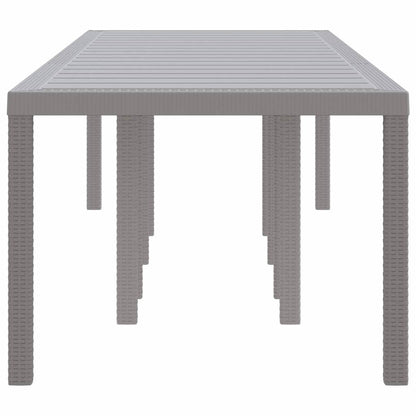 Garden Table Light Grey 300 x 100 x 73 cm Poly Rattan