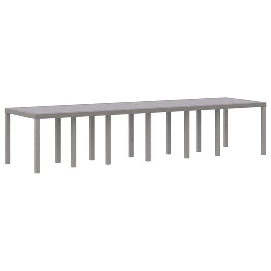 Garden Table Light Grey 350 x 100 x 74 cm Poly Rattan