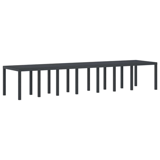 Garden Table Anthracite 400 x 100 x 73 cm Poly Rattan