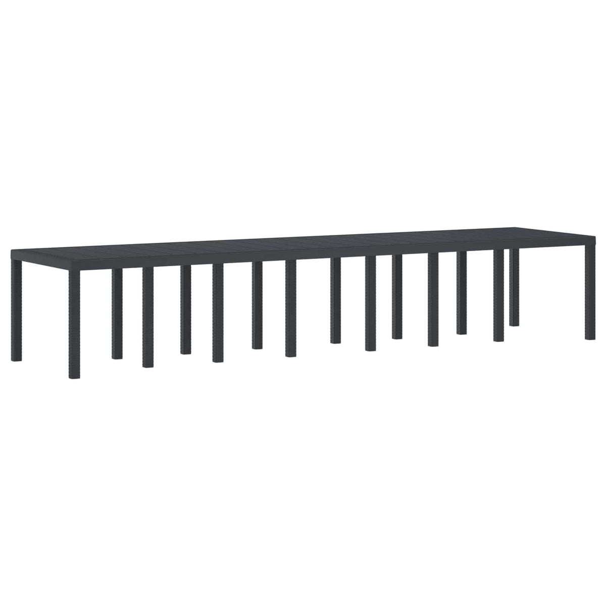 Garden Table Anthracite 400 x 100 x 73 cm Poly Rattan