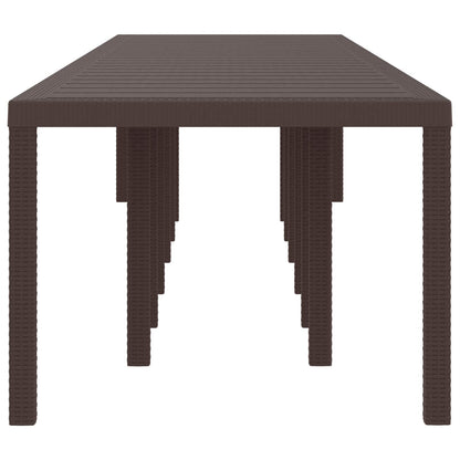 Garden Table Brown 400 x 100 x 73 cm Poly Rattan