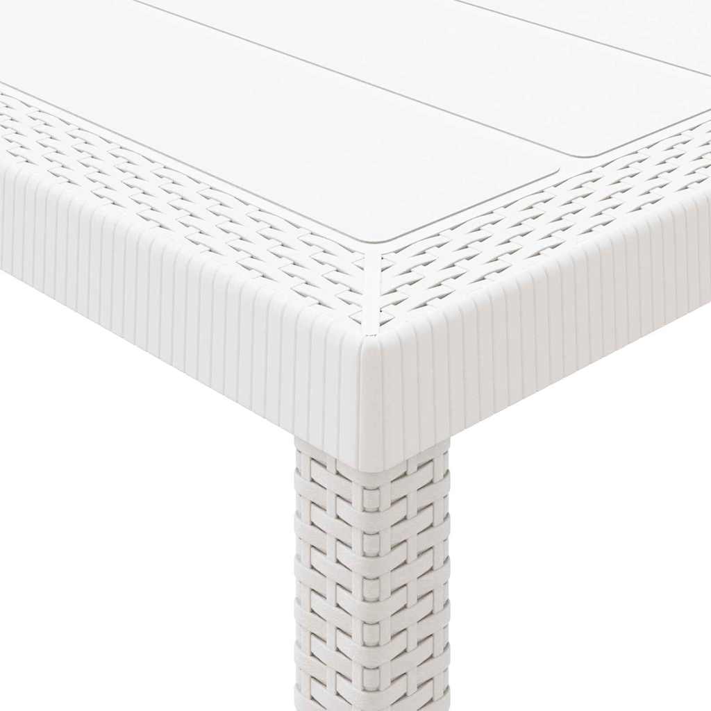 Garden Table White 400 x 100 x 73 cm Poly Rattan