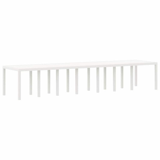 Garden Table White 400 x 100 x 73 cm Poly Rattan